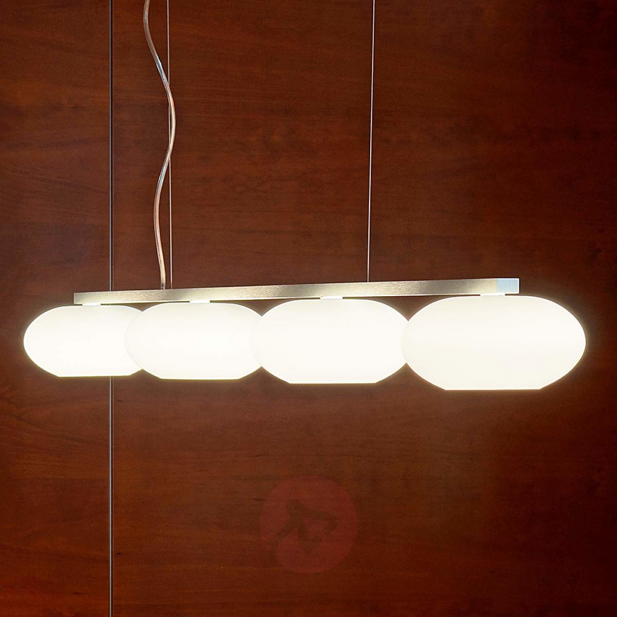 Casablanca AIH - wisząca lampa belka z 4 szklanymi kloszami