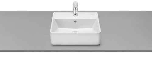 Roca Alter umywalka nablatowa prostokątna 42x39 ceramiczna biała z otworem A3270MM000