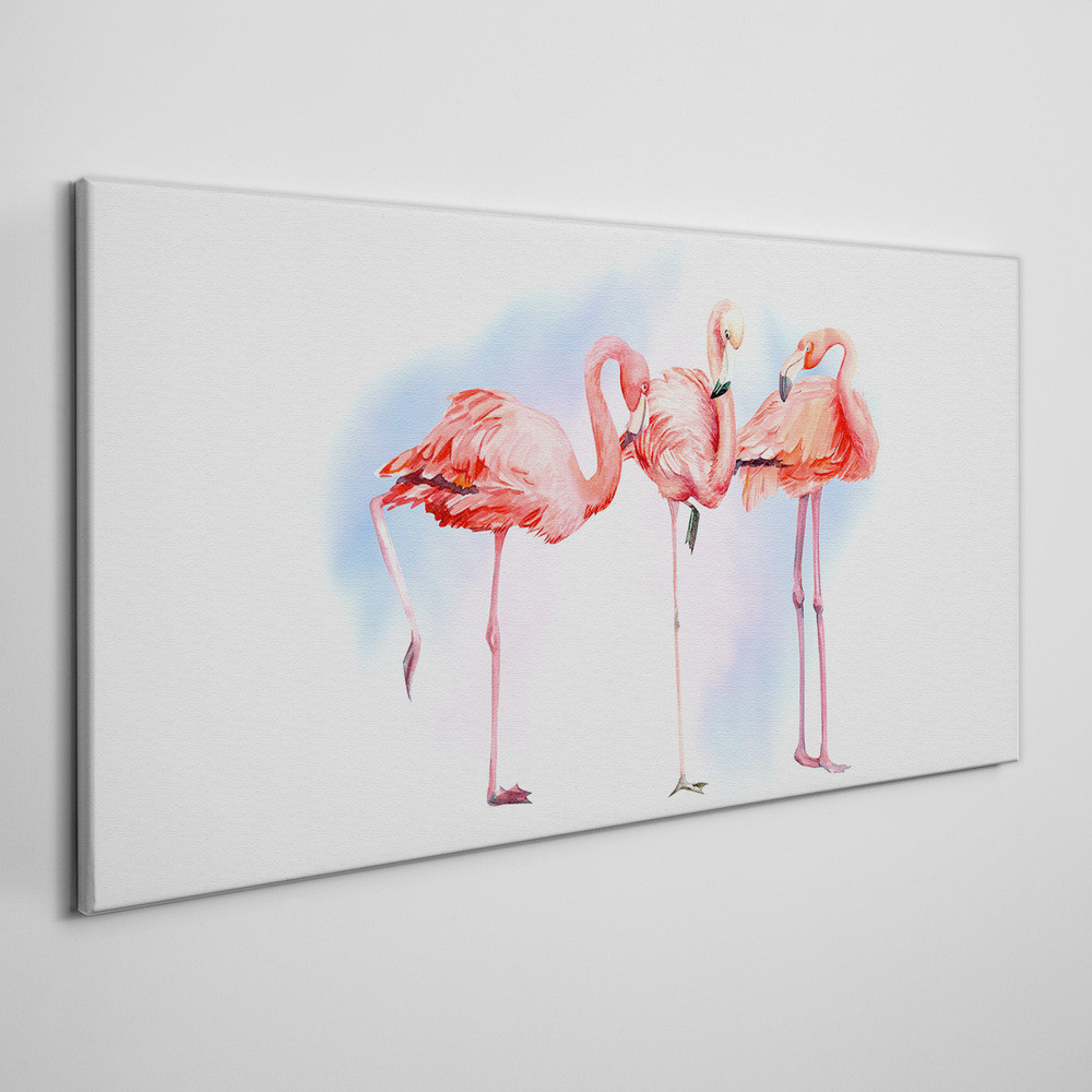 PL Coloray Obraz na Płótnie zwierzęta ptaki flamingi 100x50cm