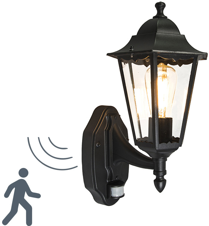 QAZQA QAZQA Zewnętrzna lampa ścienna New Orleans górna czarna 91574