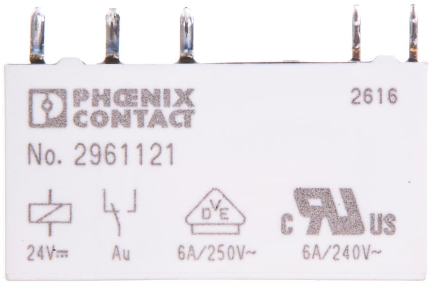 Phoenix Contact Przekaźnik interfejsowy 1P 6A 24V DC REL-MR 24DC/21AU AgSnO 2961121 10szt.