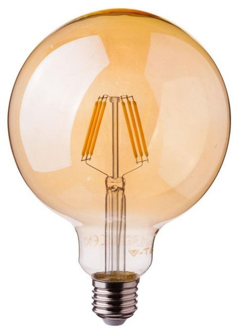 V-TAC Żarówka LED 6W Filament E27 Kula G95 Bursztyn Ściemnialna VT-2026D 2200K 600lm