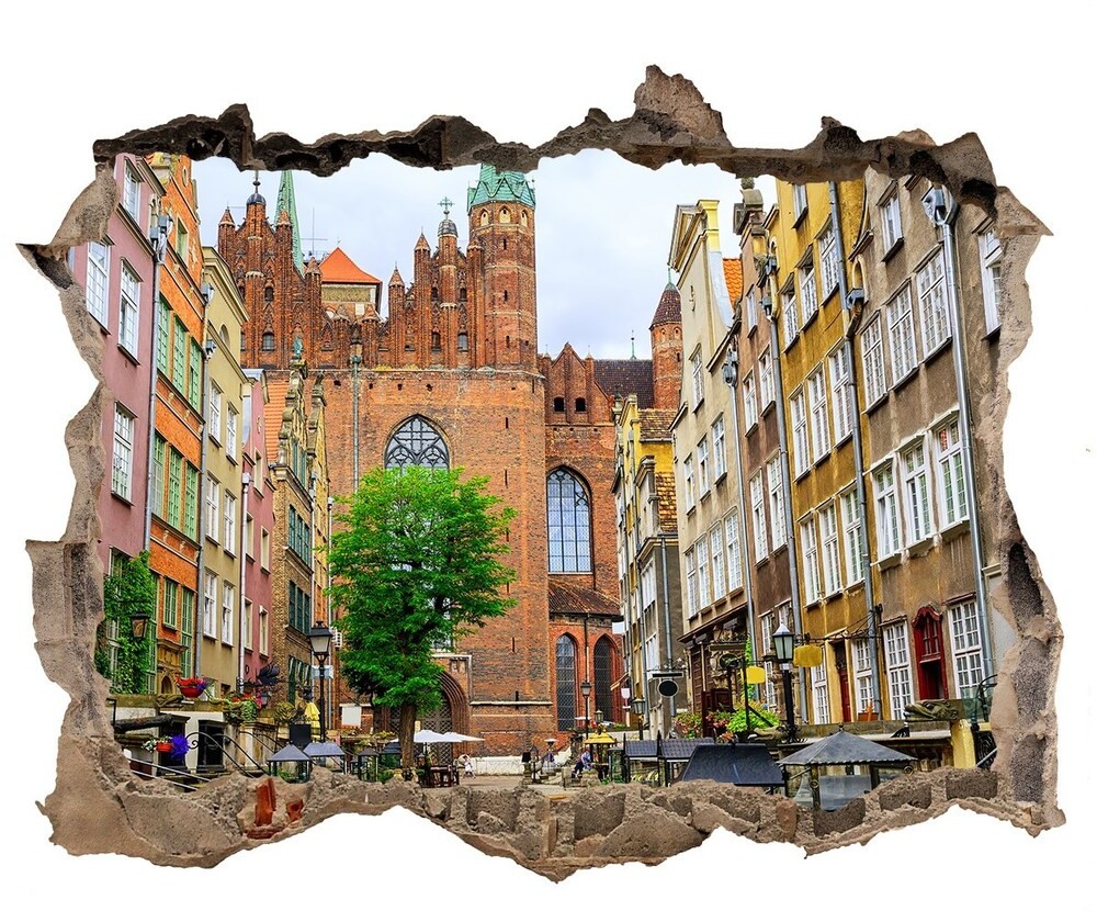 Wallmuralia.pl Fototapeta dziura na ścianę Gdańsk Polska