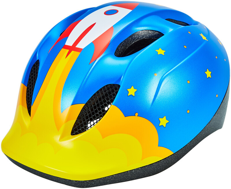 MET Buddy Kask rowerowy Dzieci, blue rocket 46-53cm 2021 Kaski dla dzieci 57000104