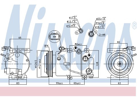 NISSENS SPRĘŻARKA KLIMATYZACJI NISSENS 890238 KIA OPTIMA 1,7CRDI 10 NISSENS 890238