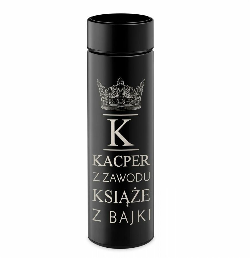Murrano Kubek termiczny Termos z wyświetlaczem LED z grawerem dla niego KUB-E-BK-009
