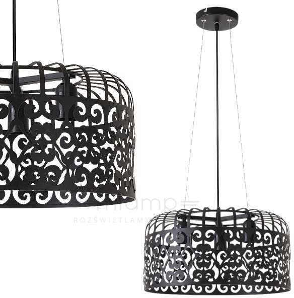 Rabalux LAMPA wisząca ALESSANDRA 2158 metalowa OPRAW ażurowy zwis vintage czarny 2158