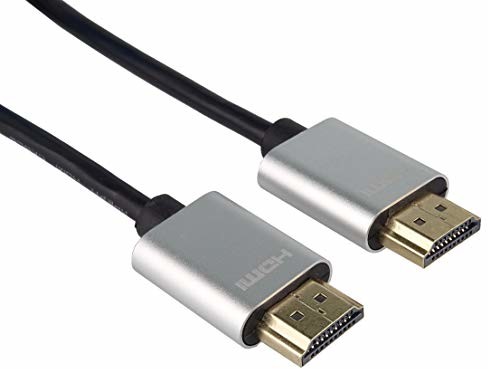 PremiumCord Slim 4 K High Speed HDMI kabel + Ethernet 2 m, wideo 4K 2160p, FULL HD 1080p, Deep Color, 3D, ARC, HDR, Dolby TrueHD, 10,2Gbps, pozłacane złącza, czarny, kphdmes2