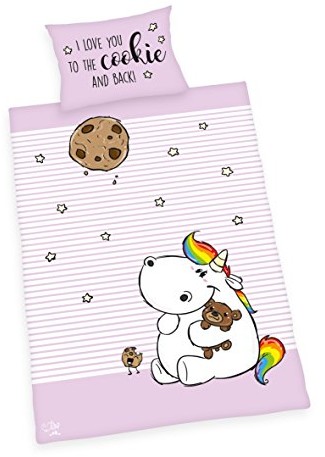 Herding 2401647063412 pościel zestaw pummel jeden róg, bawełna, liliowy, 135 x 100 cm 2401647063412