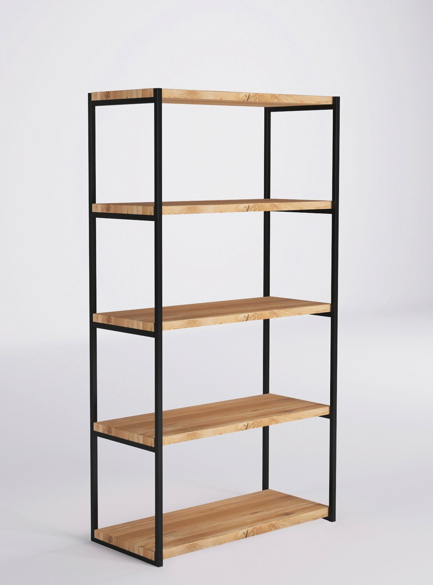 Woodica Regał Loftowy dębowy 1.6m 90cm 5p Loft/wR/07
