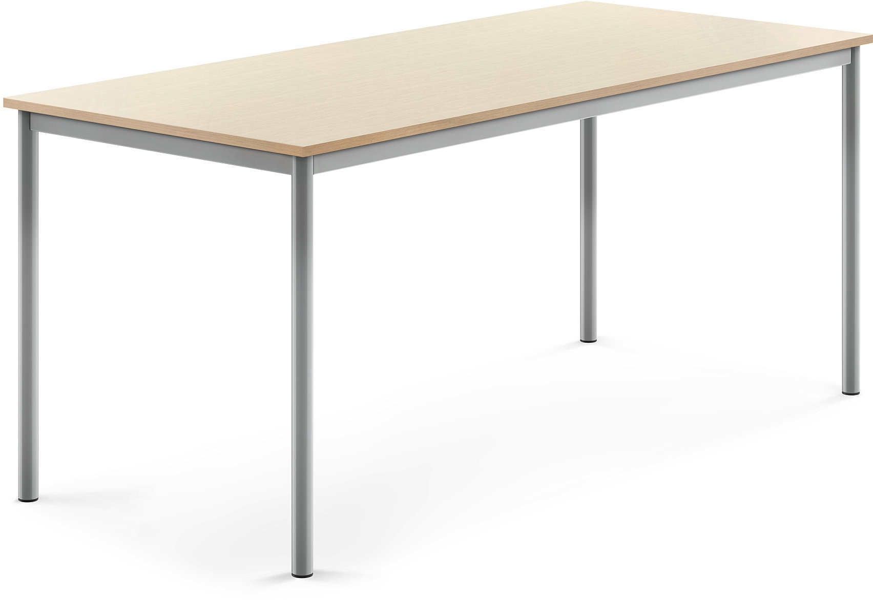 AJ Produkty Biurko SONITUS, 1800x800x760 mm, brzoza laminat, szary aluminium