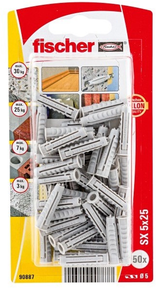 Fischer Kołki rozporowe SX 5 x 25 mm 50 szt. 90887