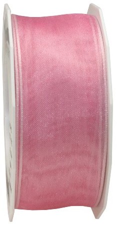 Pattberg Prezent 40 MM 25 m Four Seasons  taśma organza z drutu, różowa 6074025-604