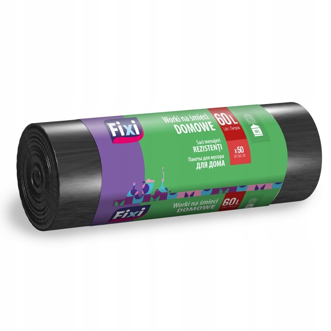Fixi Worki na śmieci Domowe Hdpe 60 L 50 szt.