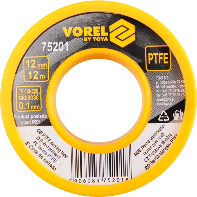 VOREL TAŚMA PTFE 12Mx12MMx0.1MM 75201 ZYSKAJ RABAT 30 ZŁ 75201