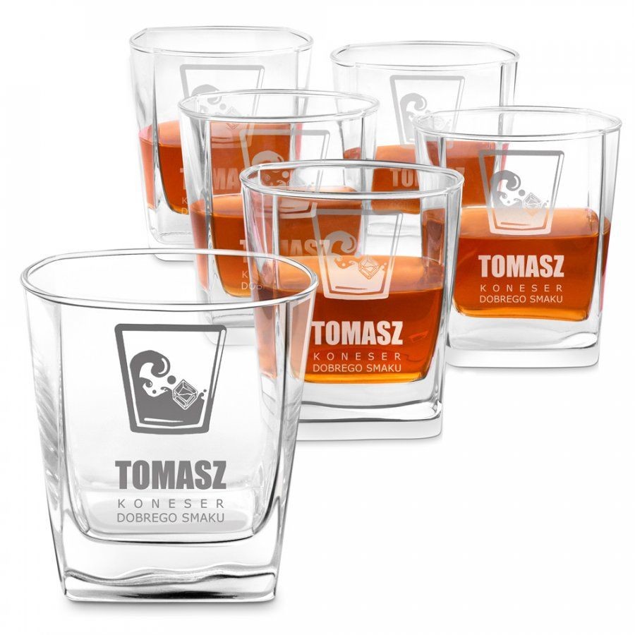 Murrano Szklanki grawerowane do whisky x6 komplet dedykacja dla konesera 6xSZC-046