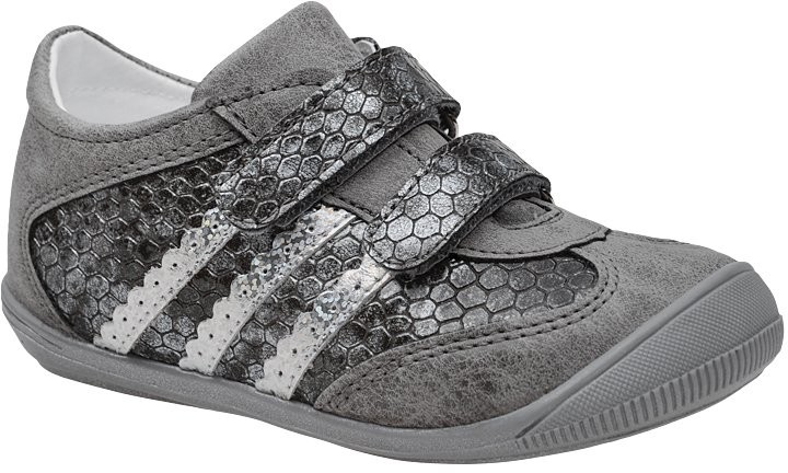 Kornecki Sneakersy Półbuty 4869 Popielate Grafitowe na rzepy 27648