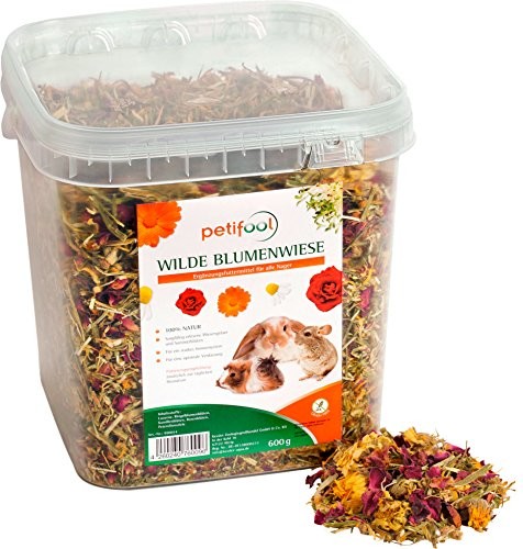 petifool nastolatków-uzupełnienie podszewka Wilde łące kwiatów, naturalny i zdrowe króliki, 1er Pack (1 X 600 G)