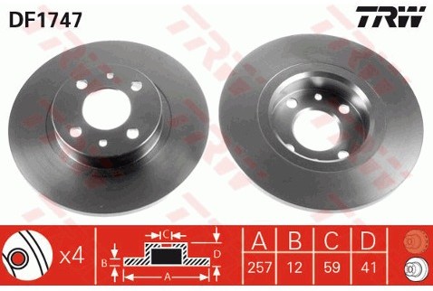 TRW Tarcza hamulcowa DF1747