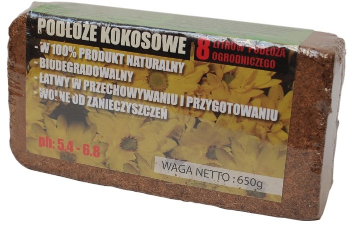 Podłoże kokosowe, brykiet kokosowy 650 g x 5 szt
