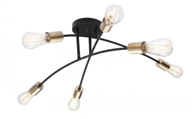 Globo Lighting BULB Lampa Sufitowa Czarny 6-punktowe Ponadczasowy Obszar wewnętrzny BULB 54003-6