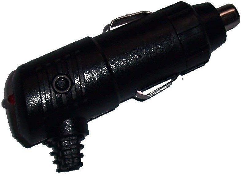 Wtyk Zapalniczki Kątowy Dioda + Bezpiecznik (0590