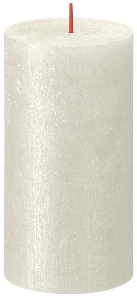 Bolsius Świeca pieńkowa Rustic Shimmer kremowa wys. 13 cm