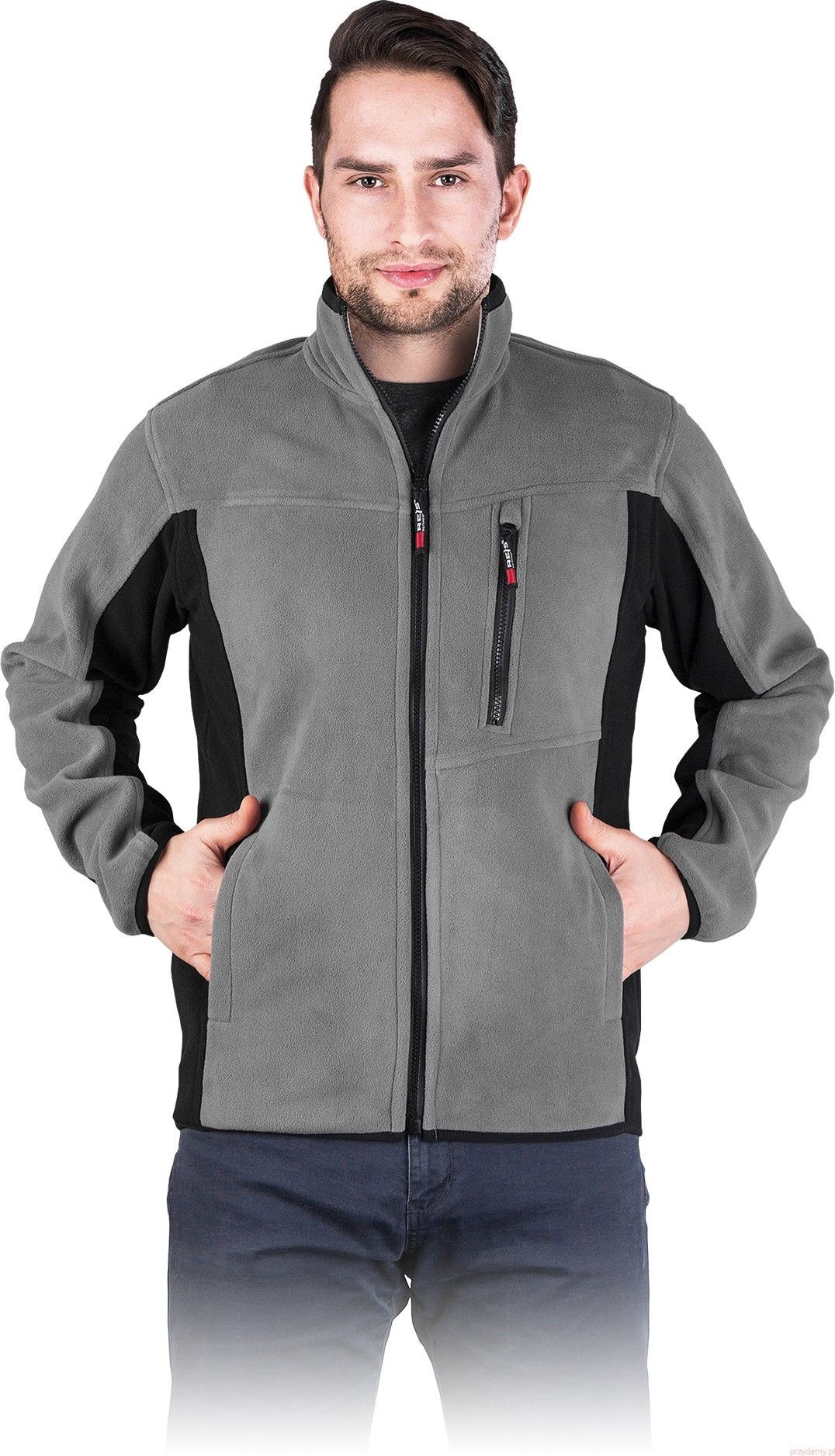 Reis Bluza polarowa szaro-czarna POLAR-TWIN roz.XL RAWPOLARTWINSBXL