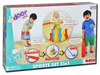 DOLU Zestaw Sportowy 3w1 Baseball Golf Kręgle Dolu 6180 8690089061805