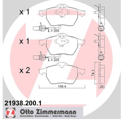 ZIMMERMANN Klocki hamulcowe - komplet 21938.200.1