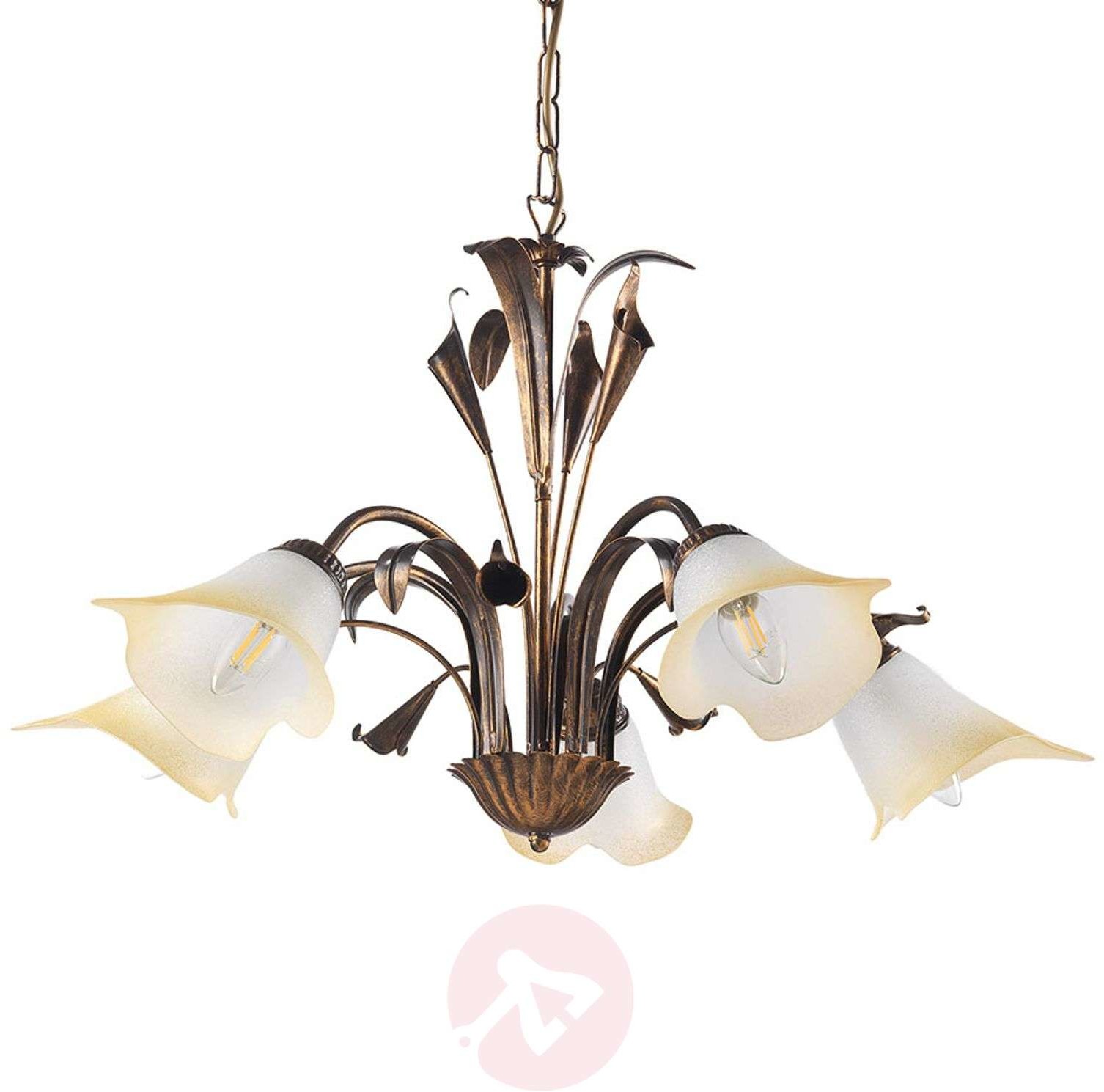 ONLI Lampa wisząca Lucrezia 5-punktowa, brązowa
