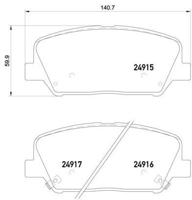 BREMBO Zestaw klocków hamulcowych, hamulce tarczowe P 30 065