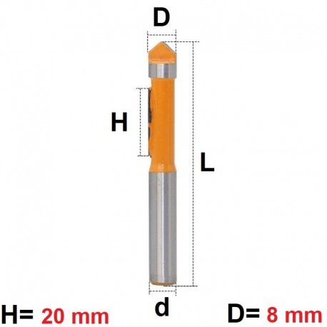 Frez prosty do drewna Pilotujący VHM 8 mm chwyt 8