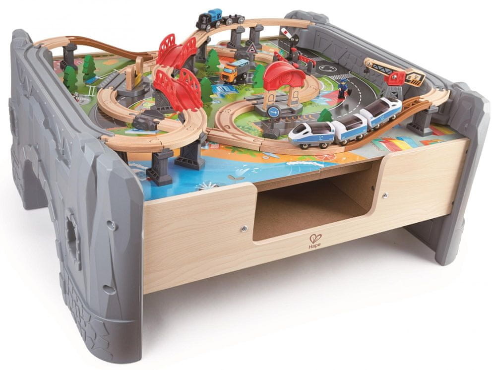 Hape stolik do zabawy z pociągiem 70 szt