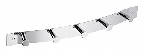 Alco 2835 wieszak na ubrania Listwa z 5 haczykami, ok. 40,5 cm, chromowany 2835
