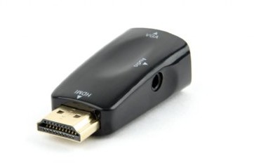 Gembird Adapter HDMI > VGA czarny/blister (AB-HDMI-VGA-02)