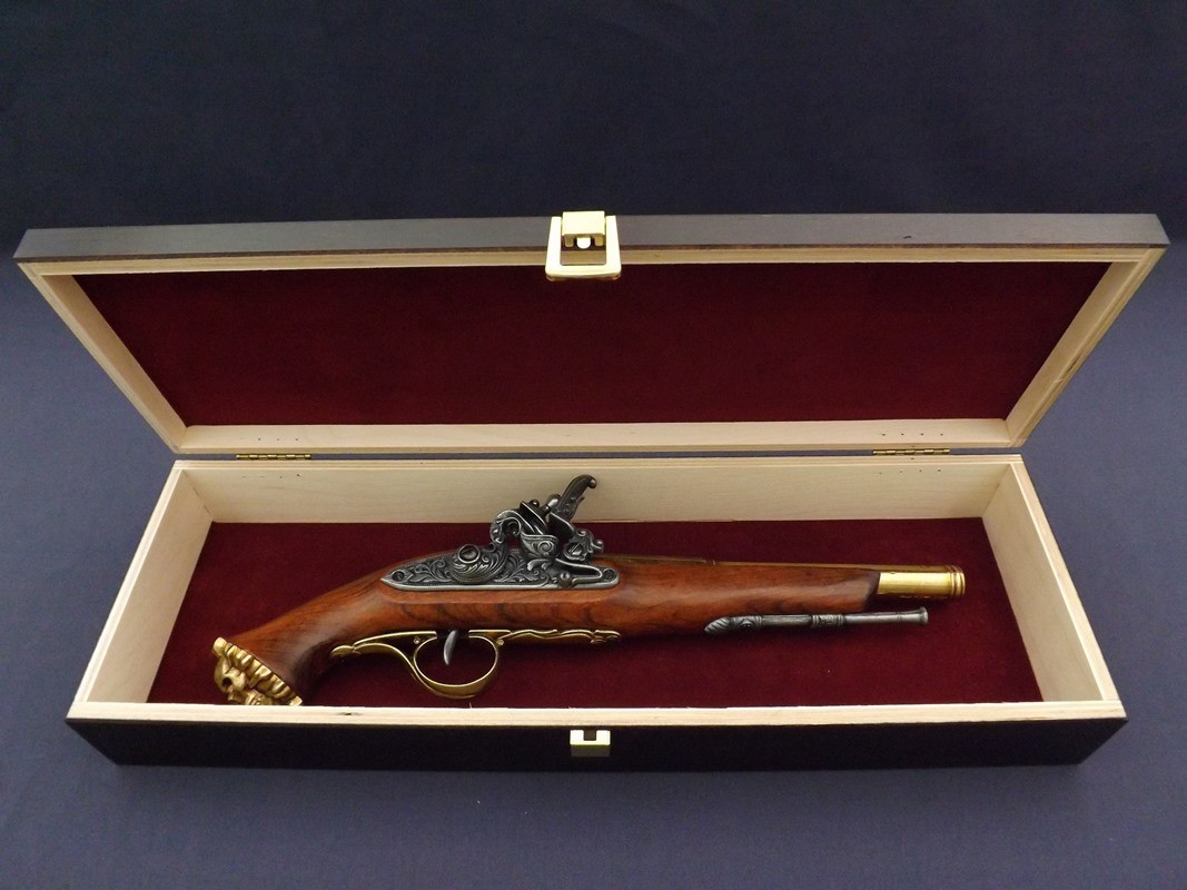 Denix SA REPLIKA PIRACKI PISTOLET SKAŁKOWY W PUDEŁKU MODEL 1103L+P01 1103L+P01