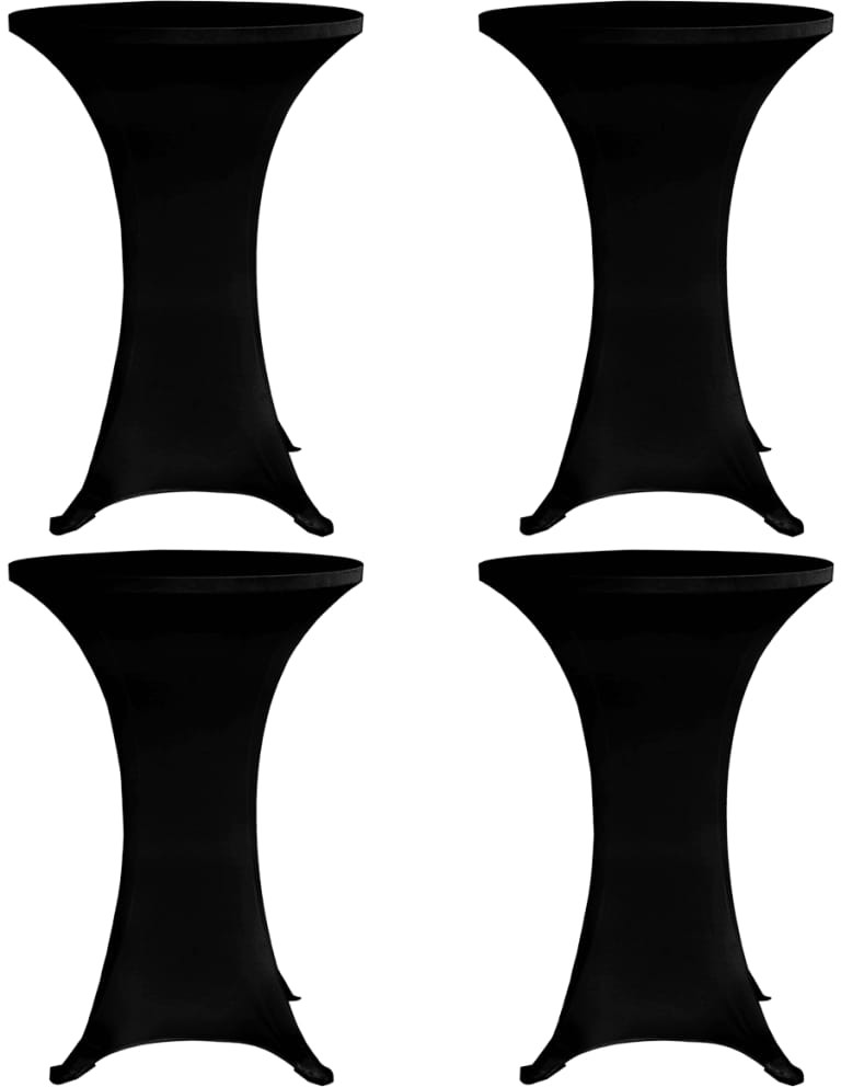 vidaXL Pokrowce na stół barowy,  60 cm, czarne, elastyczne, 4 szt. vidaXL