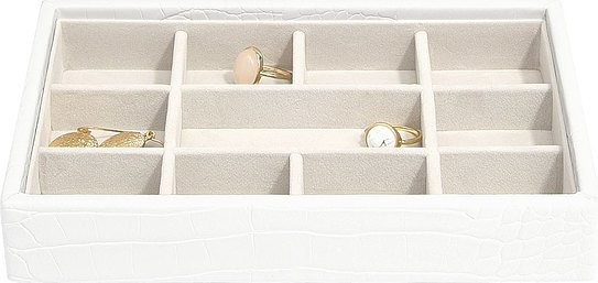 Stackers Pudełko na biżuterię 11 komorowe Mini Stackers Croc białe 74343