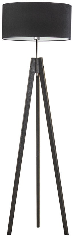 Lysne Czarna lampa podłogowa typu tripod do salonu HAITI VELUR 15607V/9