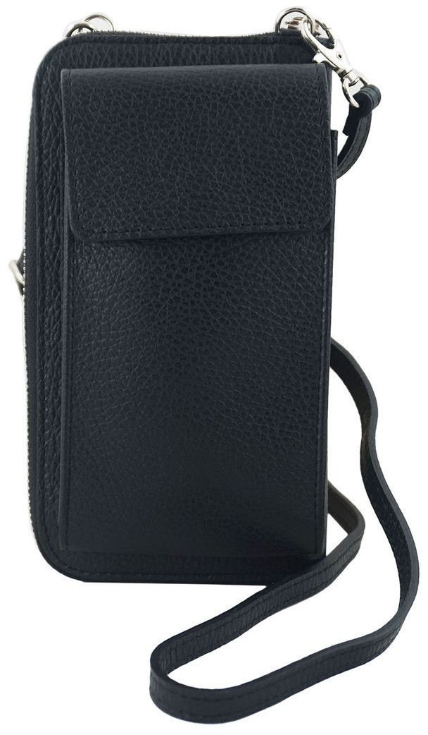 Barberini's Portfel / etui na telefon ze skóry naturalnej - Czarny 908-1
