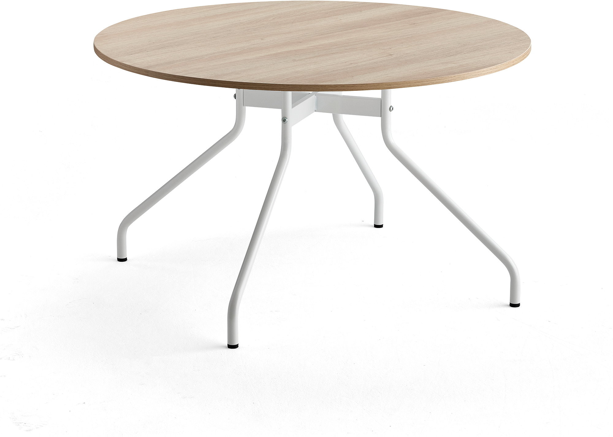 AJ Produkty Stół AROUND, 1200 mm, dąb laminat, biały
