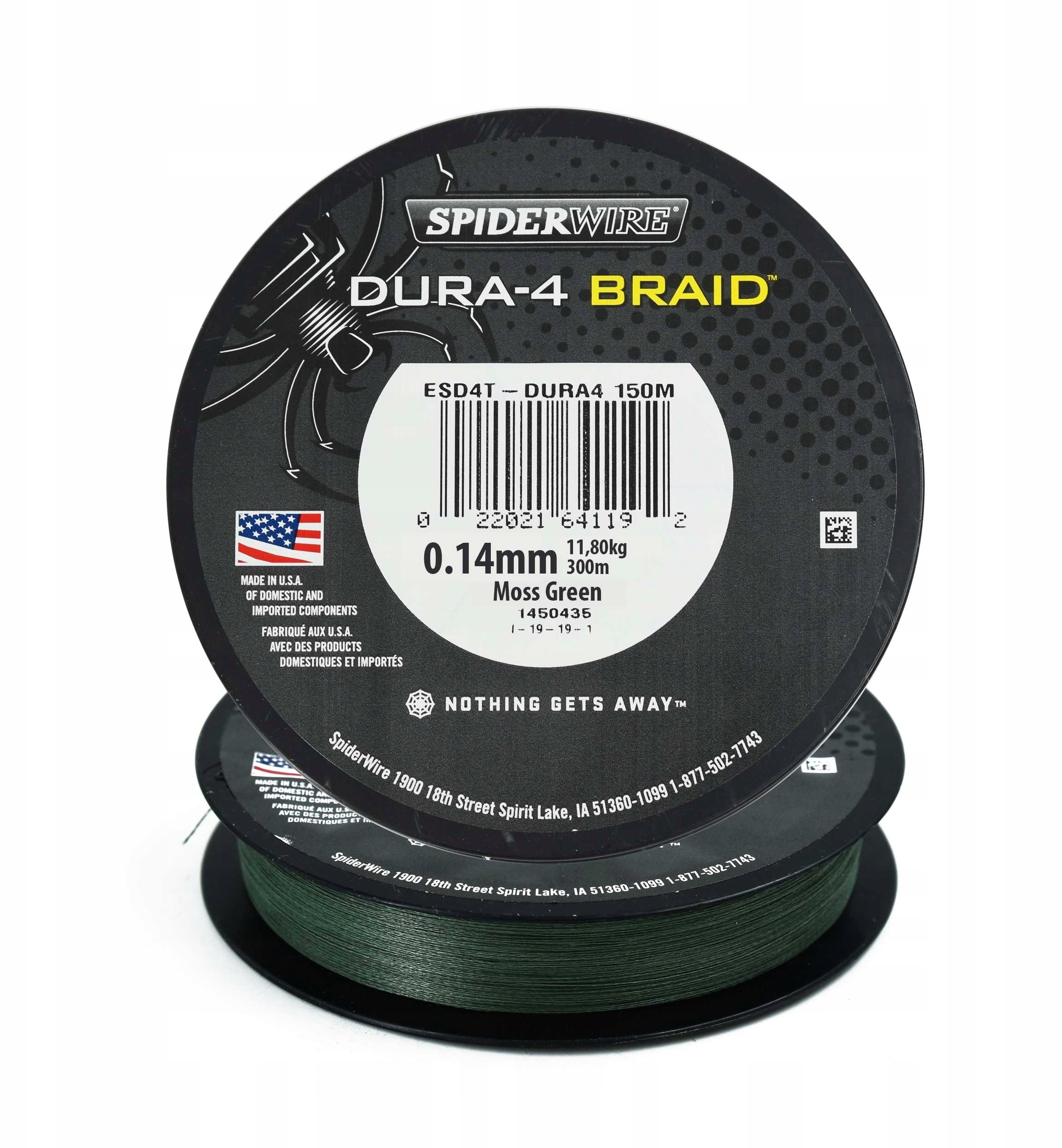 Plecionka Spiderwire Dura 4 Green 0.14mm/300m