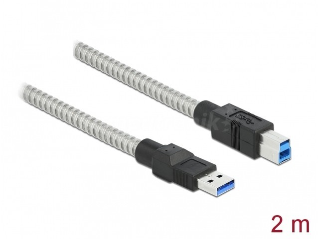 Delock USB-B 2.0m metalowy 86779