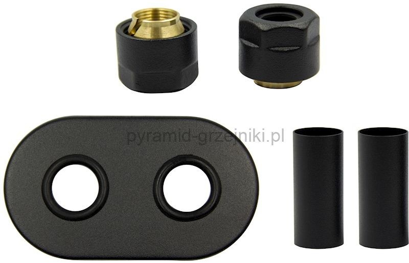 Vario Term Zestaw maskujący rozety + tuleje + złączki Cu/Pex x GW3/4 - czarny str. instalacja miedziana -CU rozeta owalna ZMR2M15x3/414
