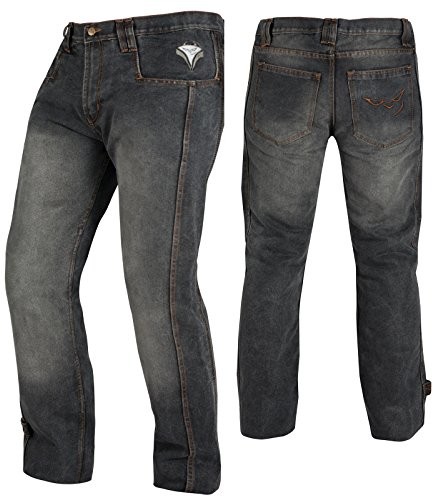 A-Pro Spodnie  Jeans CE Protektory Motocykl Wzmocnienia jeansy motocyklowe czarne 34