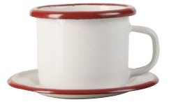 Ibili 908405 kubek ze spodkiem, nierdzewna, Biały/czerwony, 8.5 x 8.5 x 7 cm, 2 jednostek 908405