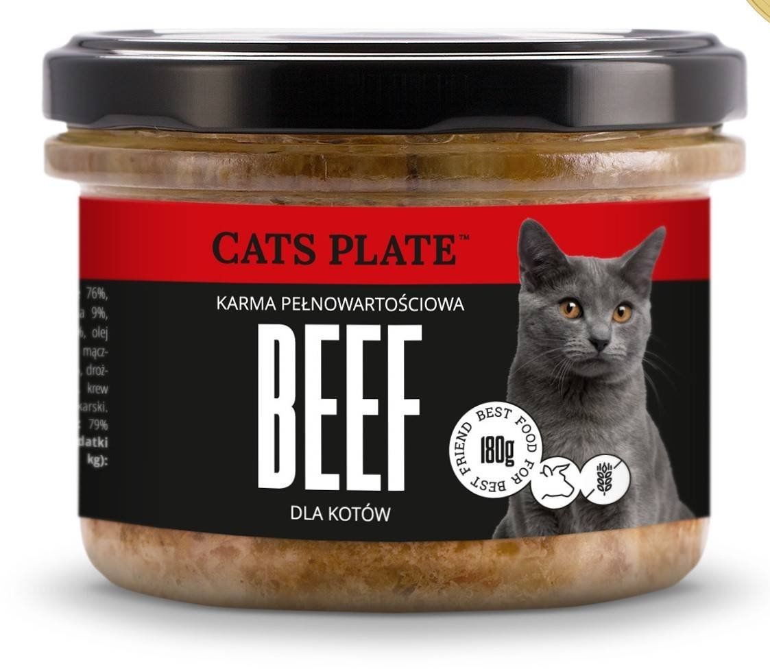 Cats plate Cats Plate Beef - karma z mięsa wołowego dla kotów 180g