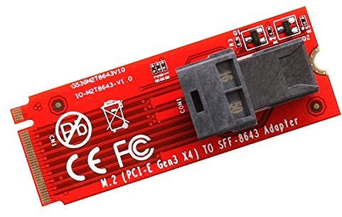 IO Crest iocrest SI-ada40121 Key NVMe SSD M.2 M umożliwia podłączenie do 8643 Mini SAS SFF konwerter plików video  czerwony SI-ADA40121