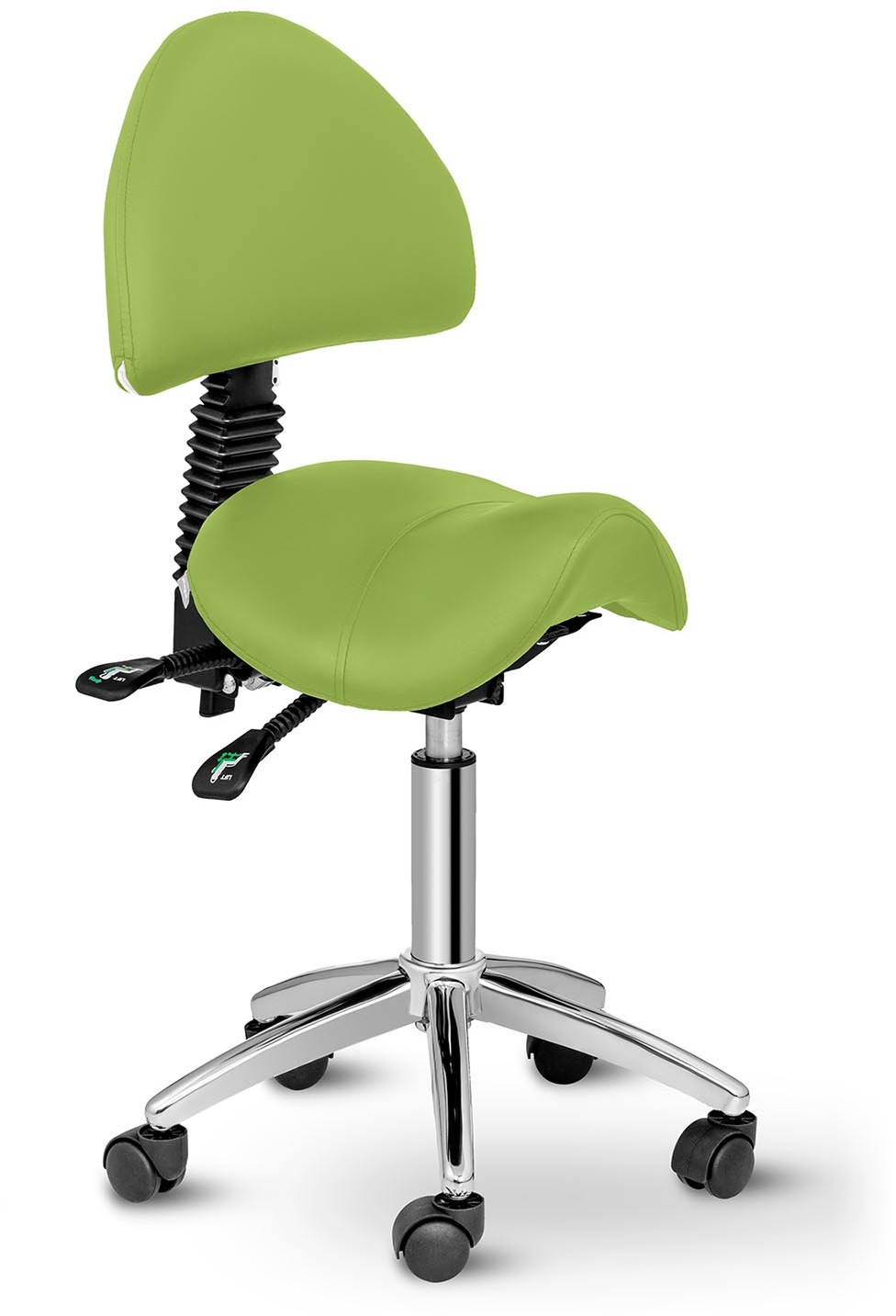 Physa Krzesło siodłowe Berlin z oparciem - jasnozielone Light Green